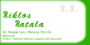 miklos matala business card